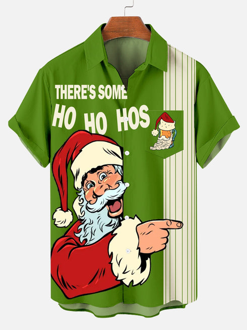 Men's Christmas Funny Graphic Short Sleeve Hawaiian Shirt